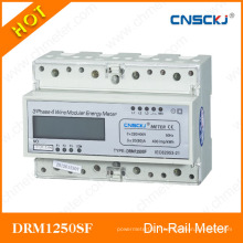 Compteur à rail DIN triphasé Kwh avec affichage à cristaux liquides et sortie impulsionnelle, module DIN